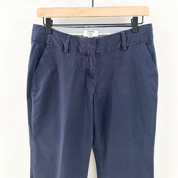 Crown & Ivy Straight Leg Chino Pants Navy Size 4 Petite - Picture 3 of 6
